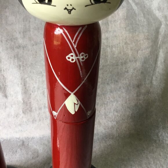 Rare 11” Vintage Japanese Kokeshi Doll/Box Pair - Picture 7 of 16